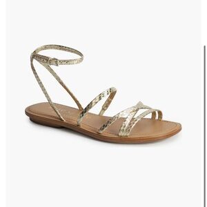 Kate Spade Gold Ankle Strap Flat Sandals